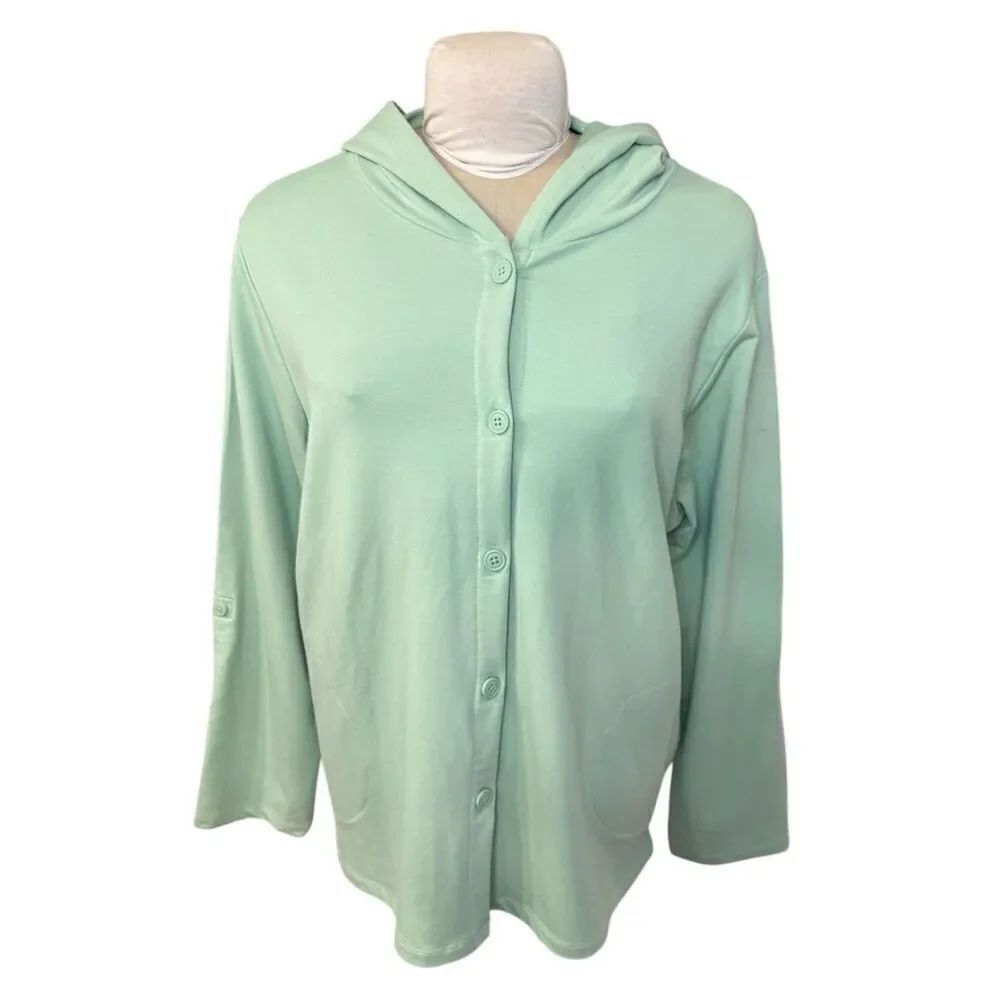 Denim & Co Lightweight Jacket/Swim Coverup Hood Sz. XL